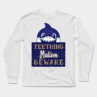 Madison - Funny Kids Shark - Personalized Gift Idea - Bambini Long Sleeve T-Shirt